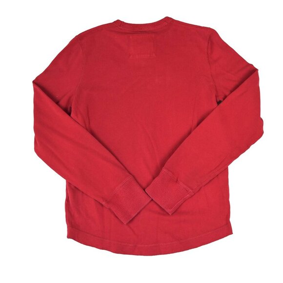 Abercrombie & Fitch A&F Embroidered Crewneck Sweatshirt Men’s M Red Muscle Prep - Picture 2 of 8